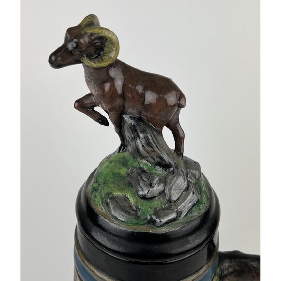 VTG Holland Mold 3D Wildlife Beer Stein Removable Ram Lid 18” Bears Moose Eagle - Picture 6 of 16